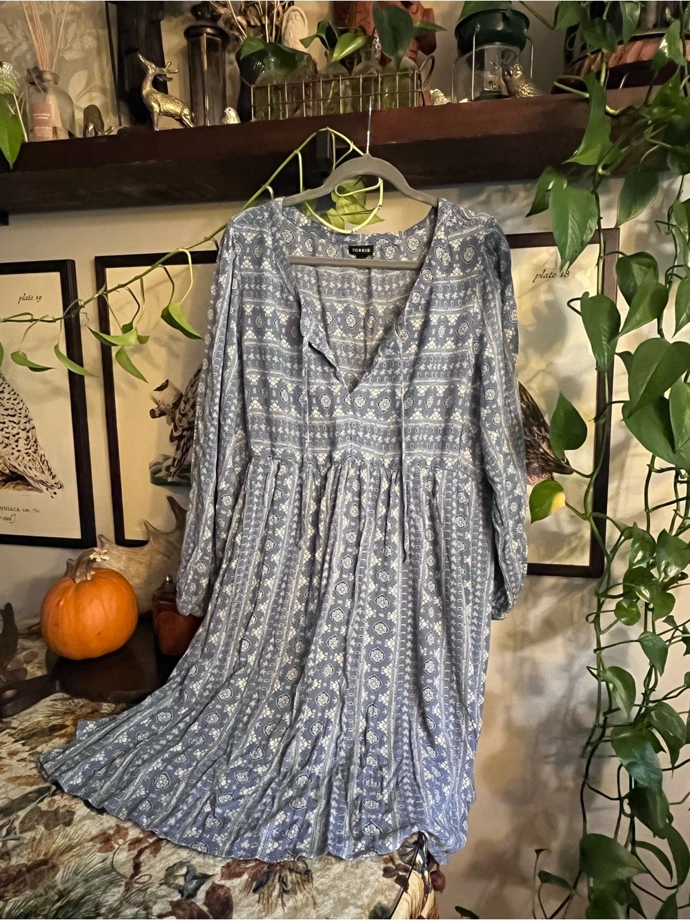 torrid Blue Floral Babydoll Boho Dress